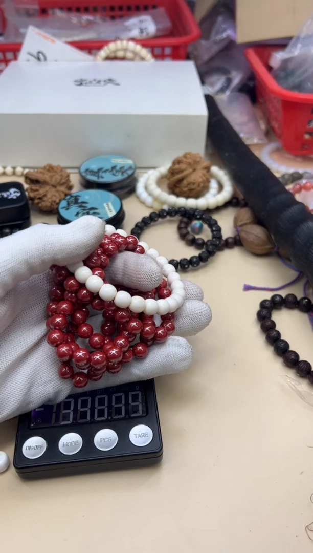 手串白玉菩提110404 白玉菩提朱S单圈8