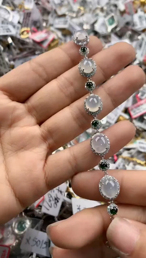 银S925镶嵌戒指翡翠999---9