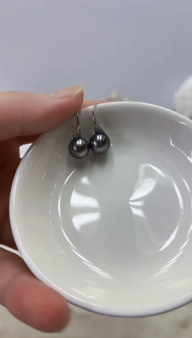 银S925镶嵌海水珍珠DA耳饰@@he219