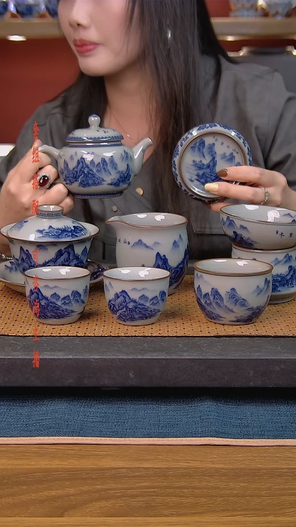 简装家用款8件套 老陶泥开片纹陶瓷茶具