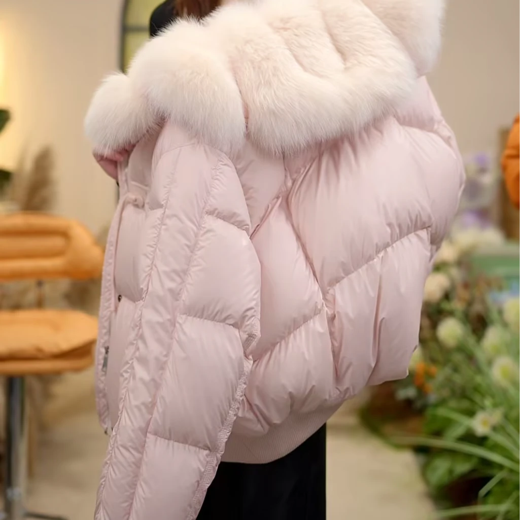 【AX】新年爆品|  新洋气可拆卸时尚百搭保暖纯色冬季大毛领羽绒服
