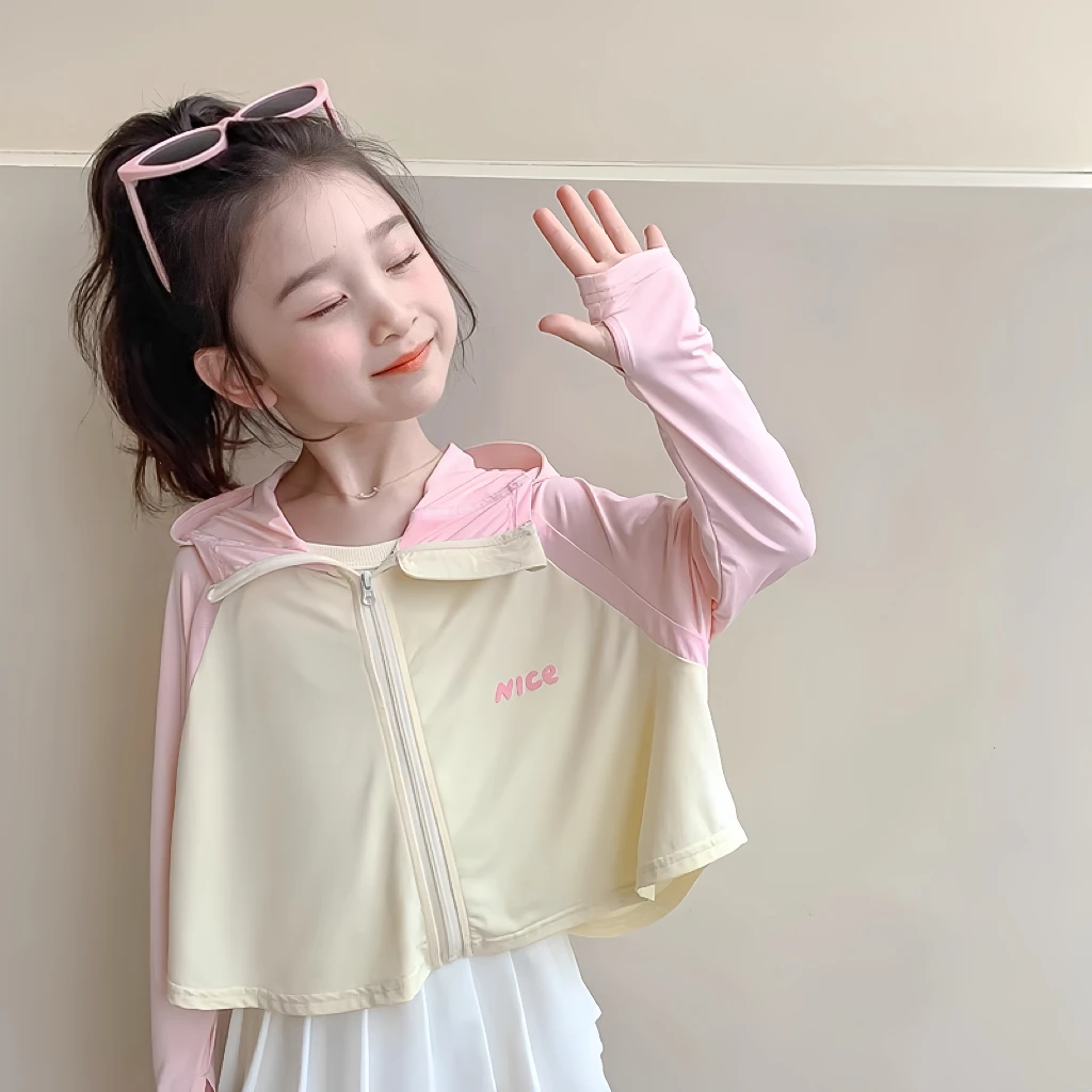 女童防晒衣女宝宝防紫外线外套2025新款夏装儿童透气薄凉感防晒服