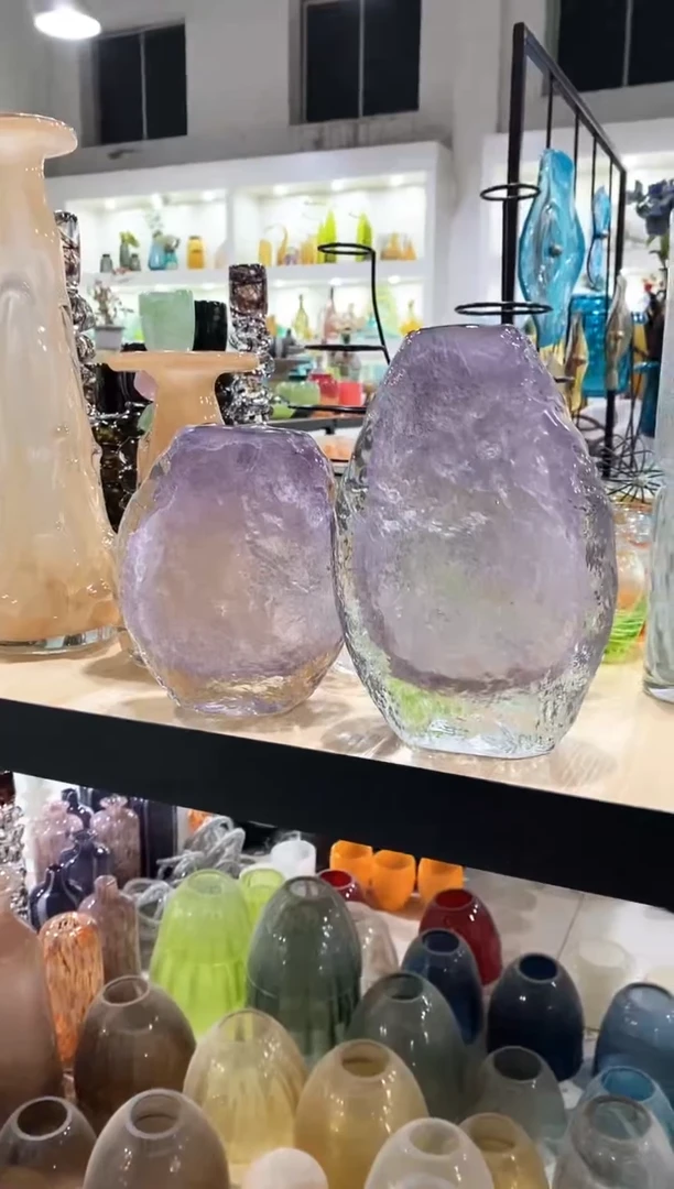 l*l慕忆家手作琉璃花瓶一对