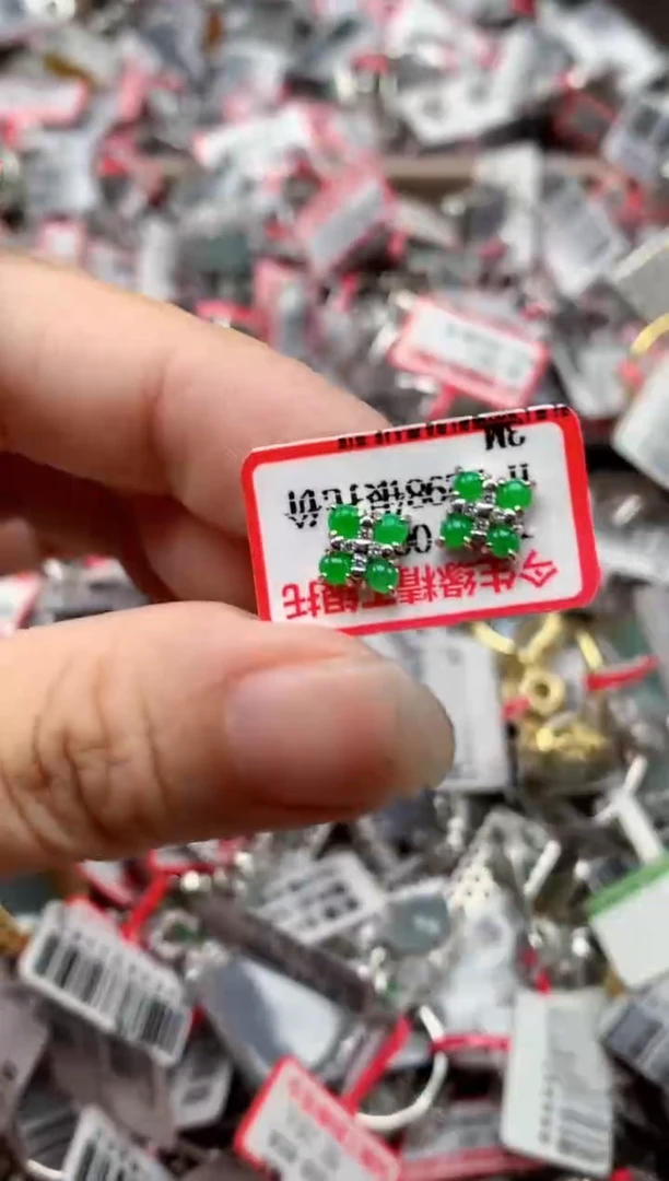 银S925镶嵌戒指翡翠天然A货缅甸翡翠