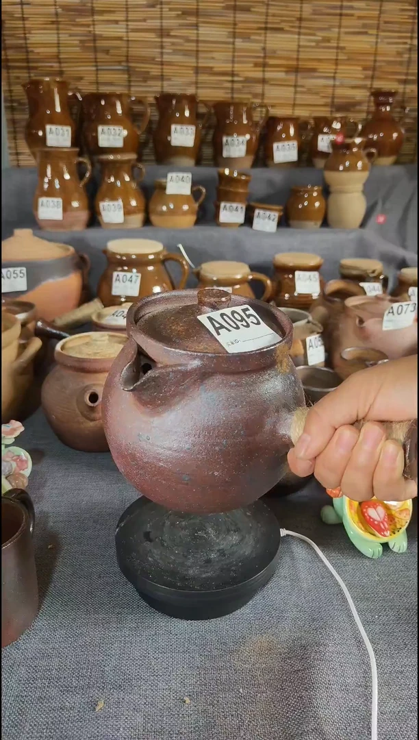 粗陶A095号1200ml带盖煮茶壶