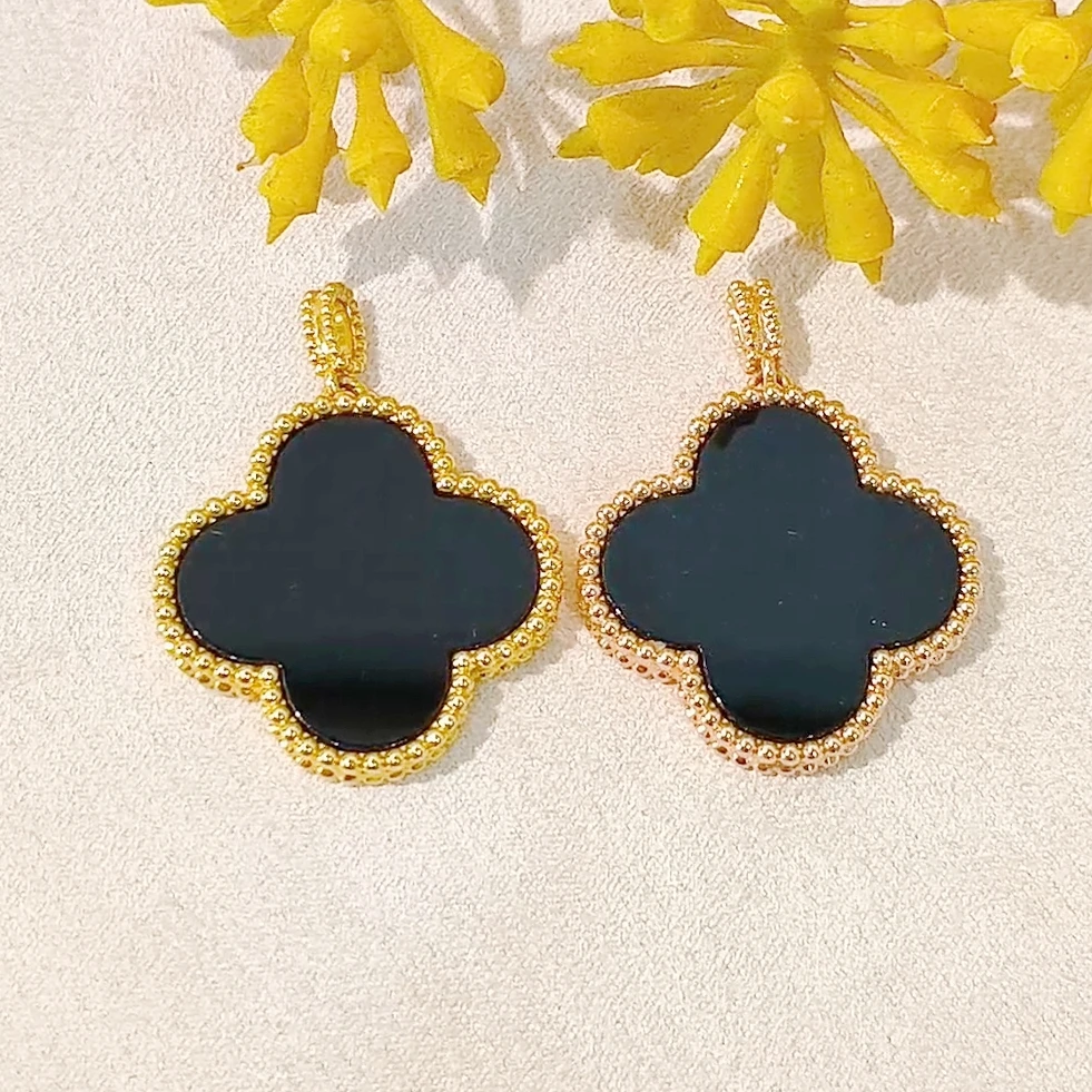 吊坠 黑玛瑙吊坠 25MM 18k金镶嵌 时尚潮流百搭 多样性发一