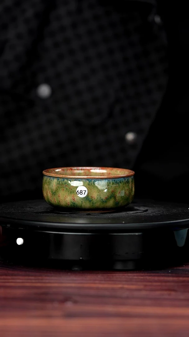 壶瓷687#李盼龙一级品原矿钧瓷普洱盏