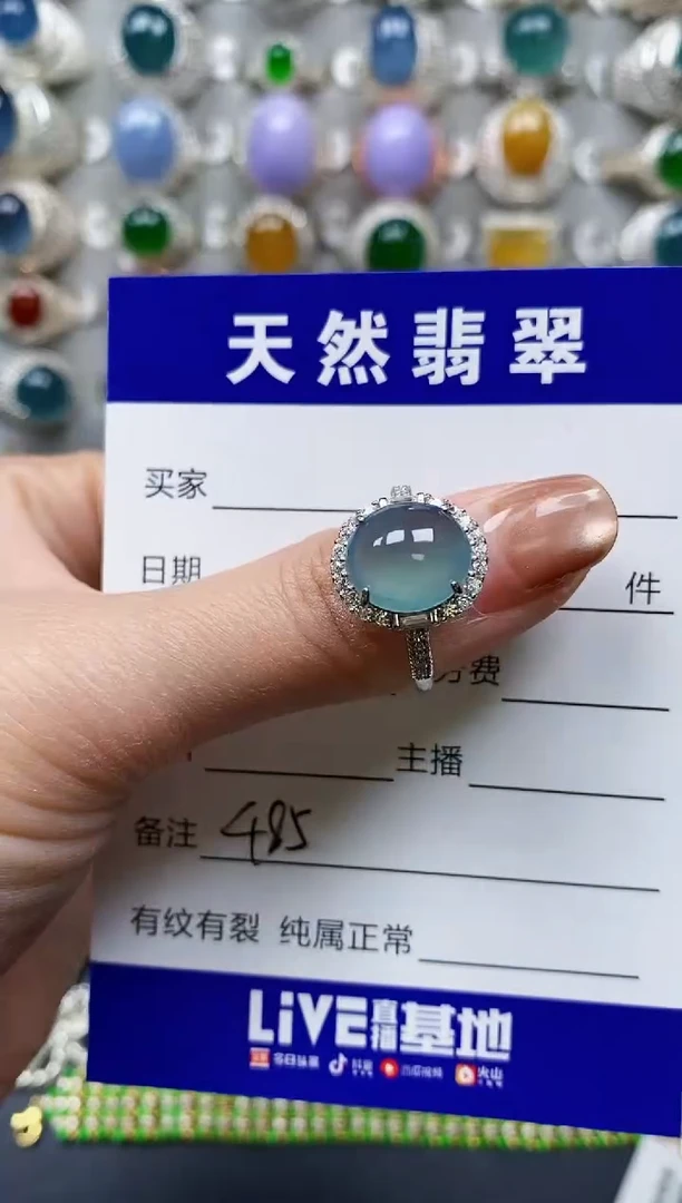 【闪购商品】翡翠戒指银S925镶嵌0485