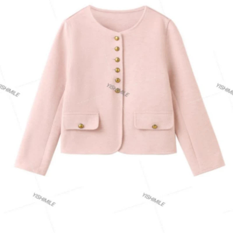 T626JORMANYA双面羊毛小香风女秋冬新款撞色时髦高级设计短款外套