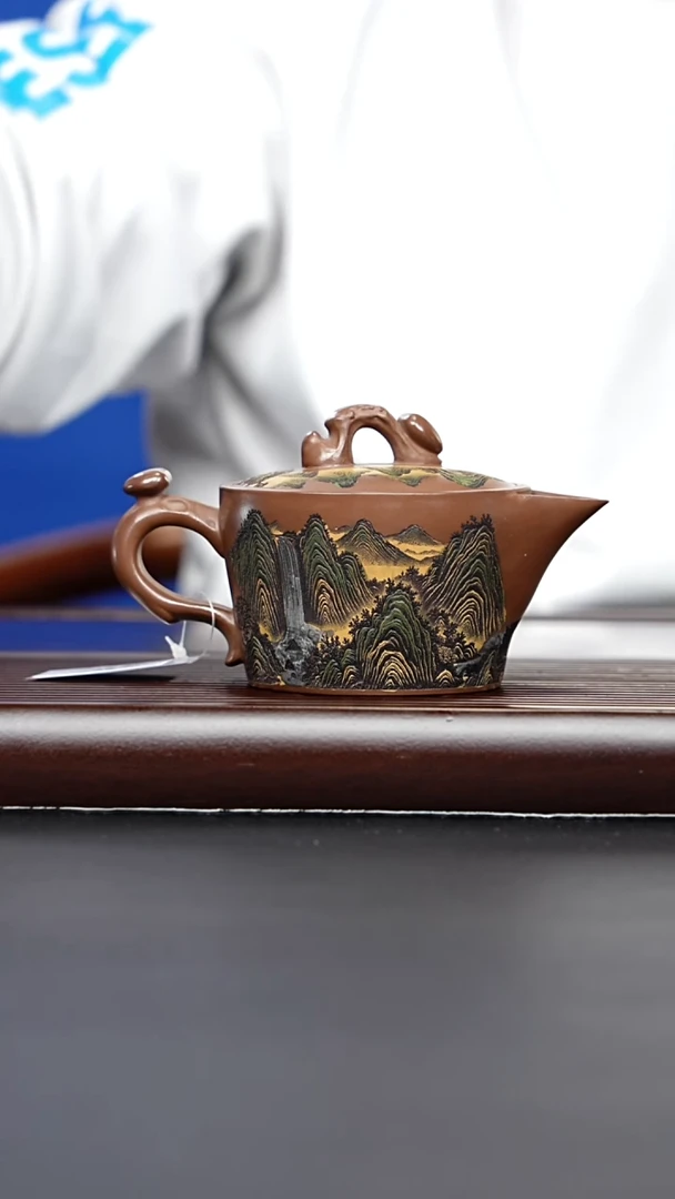 茶壶紫砂宜兴紫砂 观山灵芝汉瓦 底槽青 蒋琴