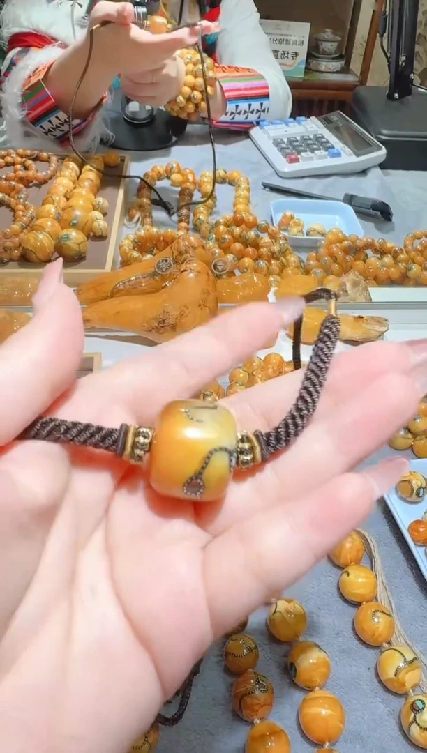蜜蜡颈饰未镶嵌8228天然蜜蜡珠宝奇石全都保真