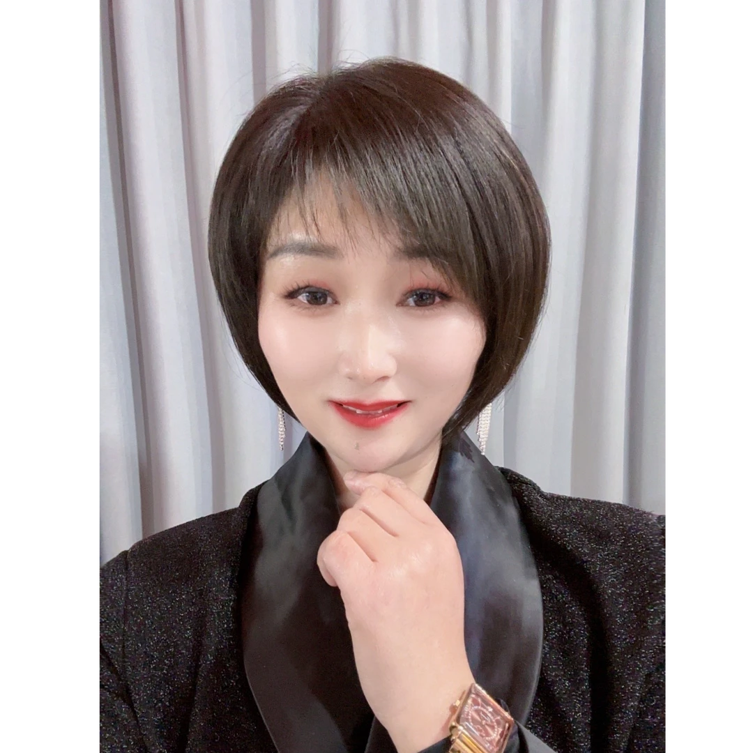 婉贵人全手织全真人发夏日清爽修颜减龄轻薄舒适短波波