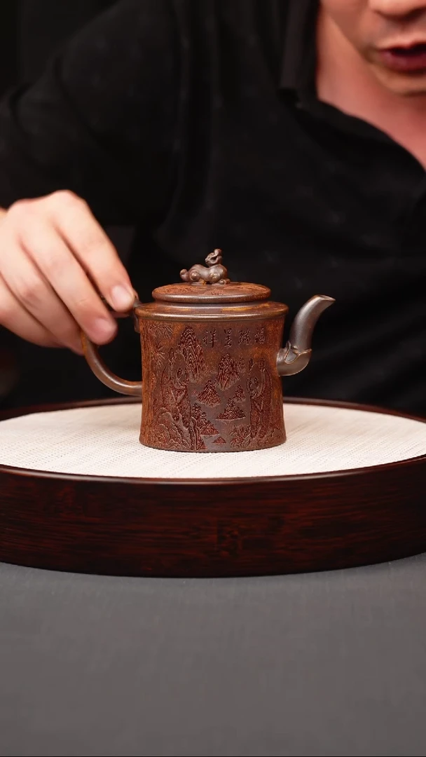 茶壶紫砂龙骨金砂柴烧汲直