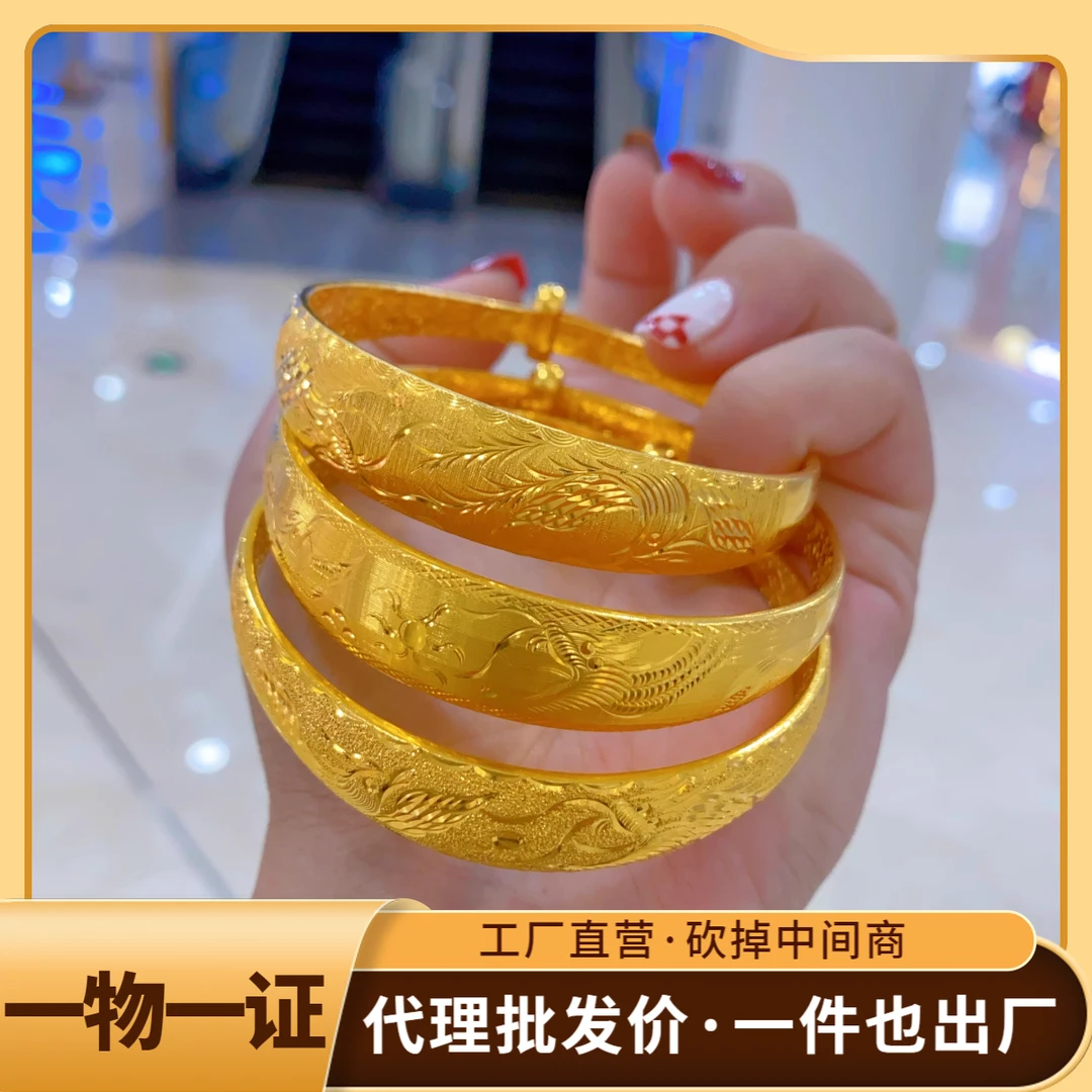 足银手镯 龙飞推拉手镯圈口可调节镯子精美女款磨砂送妈妈礼物