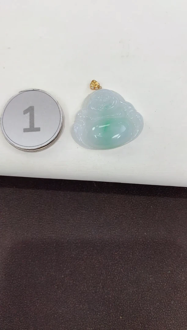 颈饰18K金镶嵌翡翠缅甸a货翡翠