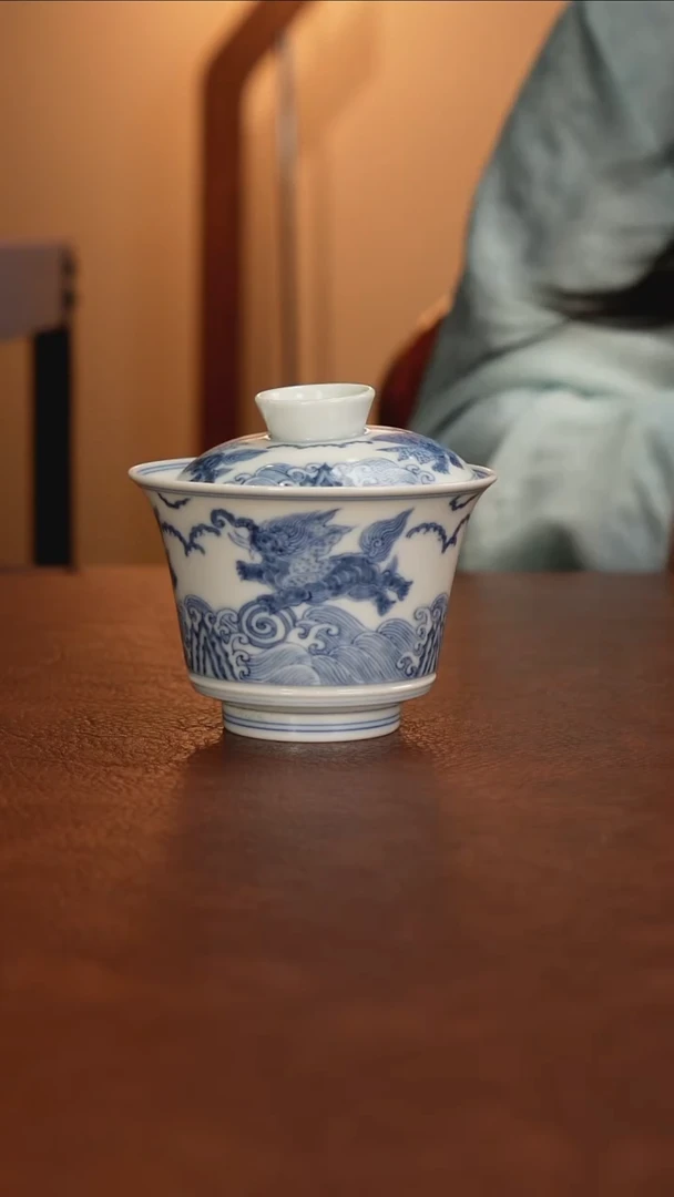 景德镇瓷器，青花瓷手绘茶具~