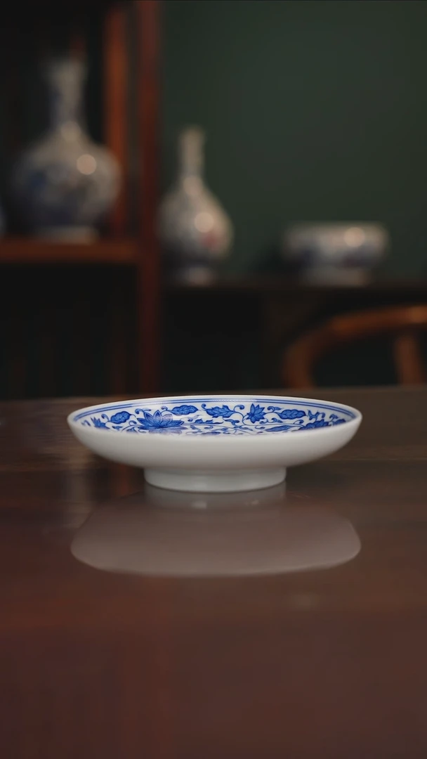 晓月柴窑 盖碗底托
