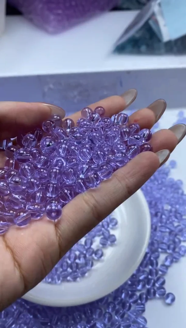 未镶嵌颈饰水晶w1653玻利维亚紫水晶6mm*40颗