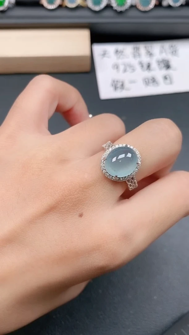 银S925镶嵌戒指翡翠111111