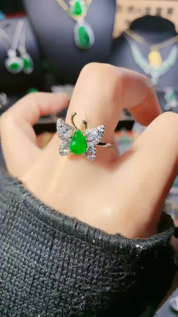 【闪购商品】翡翠戒指银S925镶嵌戒指