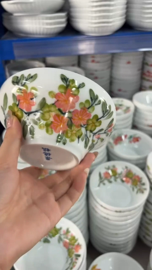 瓷片景德镇高温陶瓷食品级手绘釉中彩-葫芦碗