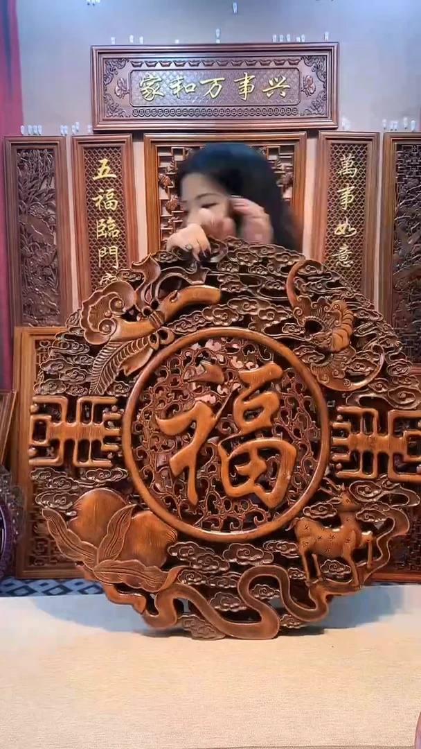 香樟木木雕款58福仿古色