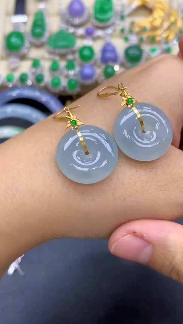 18K金镶嵌翡翠耳饰263-中国好珍宝