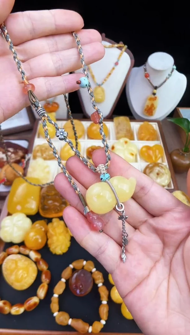 琥珀未镶嵌珠宝奇石浅*柒月