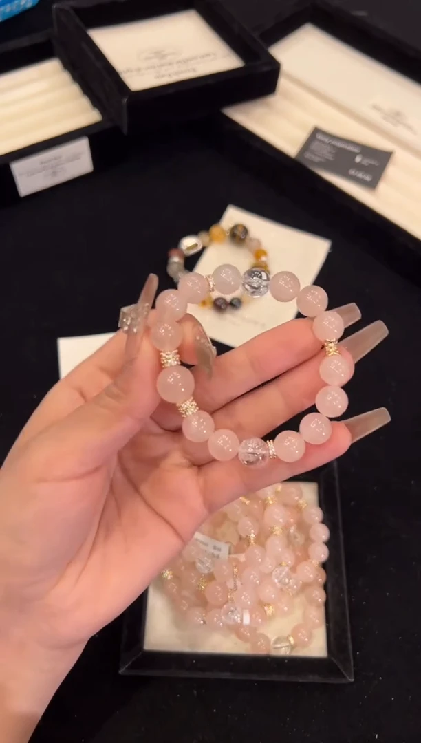 【闪购商品】水晶手链合金粉水晶手链x1417