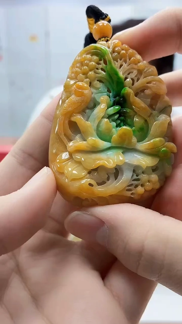 未镶嵌定制翡翠雨***…5060bb-毛货挂件