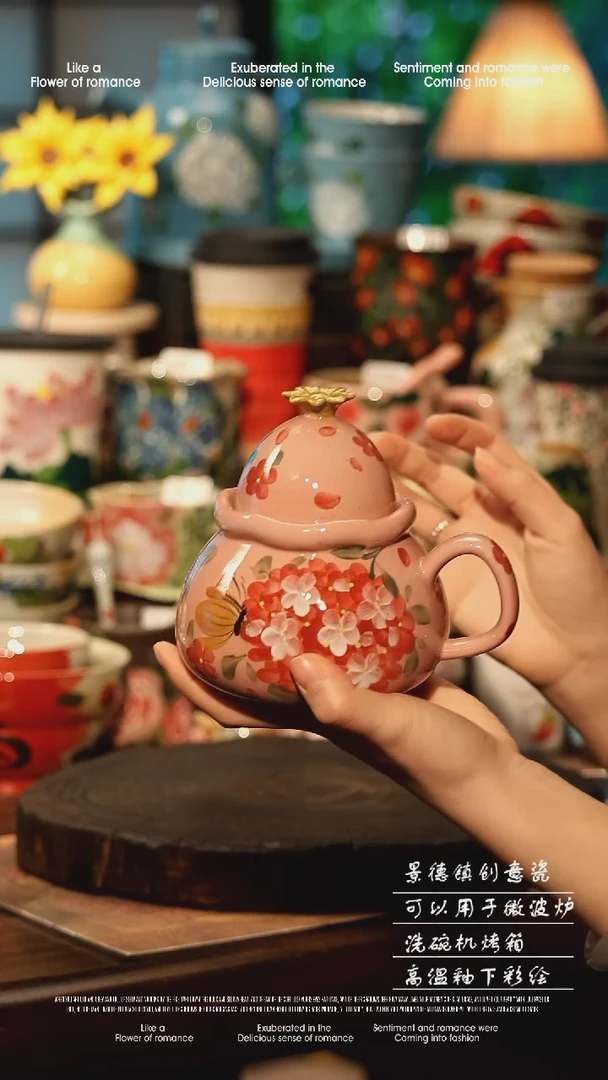 陶瓷景德镇高温釉下彩手工手绘款式