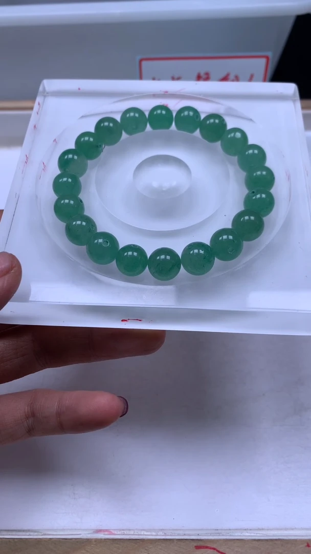 未镶嵌东陵石散珠B142 绿 东 陵10mm20个11.8元