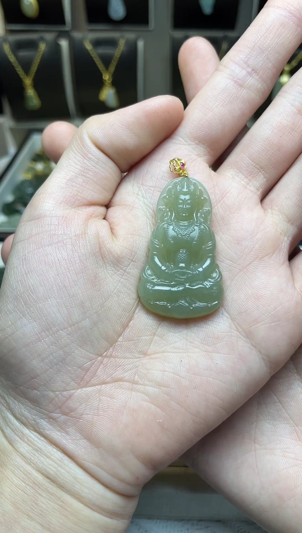 吊坠(不含链)银S925镶嵌和田玉吊坠(不含链) 银S925镶嵌 和田玉