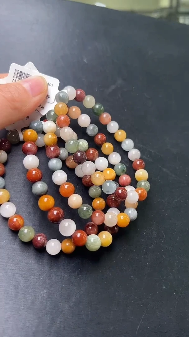 未镶嵌手串水晶多样性发一 彩兔毛手串8m+ M51249