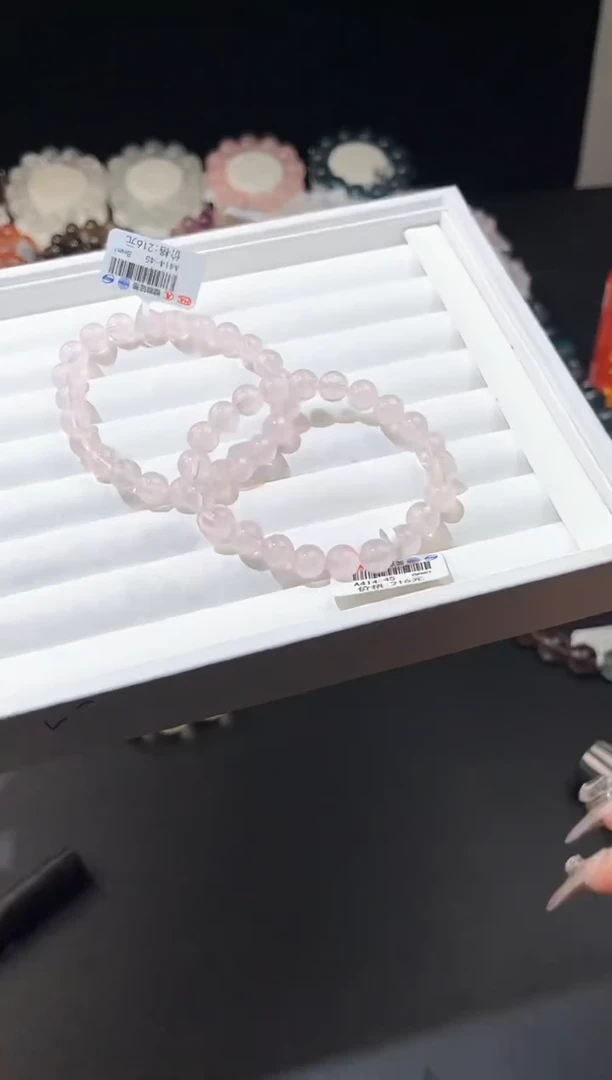 【闪购商品】水晶手链未镶嵌多样性发一粉晶8mm