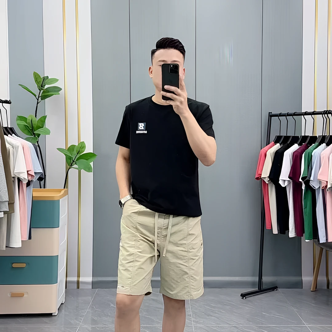 夏季新款男士索罗娜冰感休闲百搭短袖高级感男装   Z字