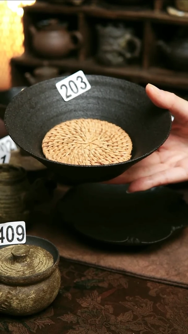 紫砂全手工深口斗笠壶承