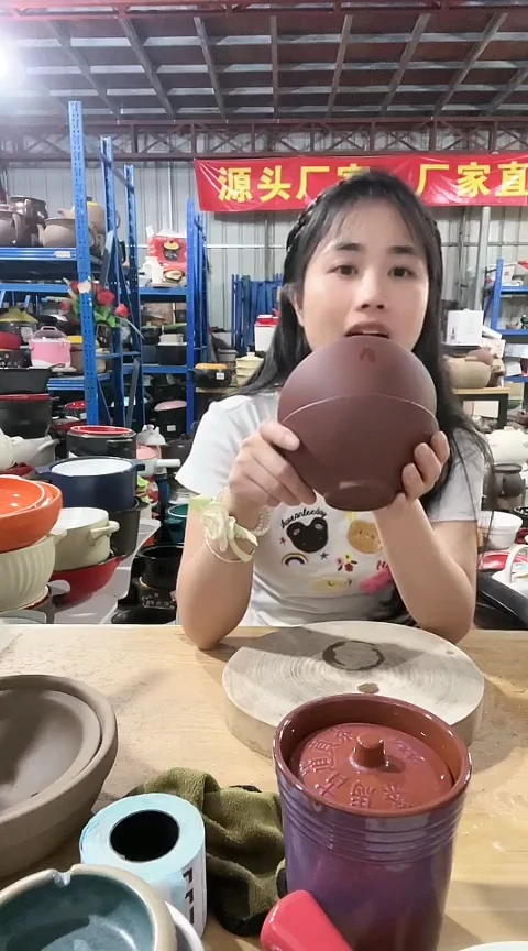 陶大瑕疵紫砂斗笠碗两个