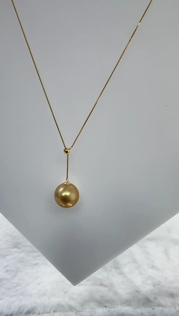 【闪购商品】海水珍珠DA18K金镶嵌ss610 金珠吊坠11