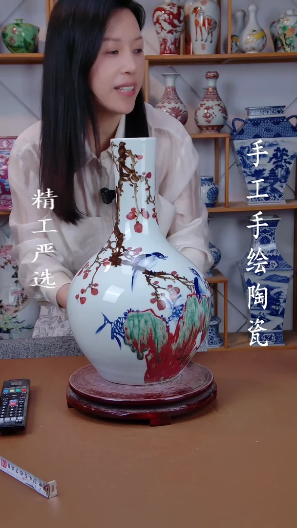 瓶景德镇手工手绘陶瓷摆件