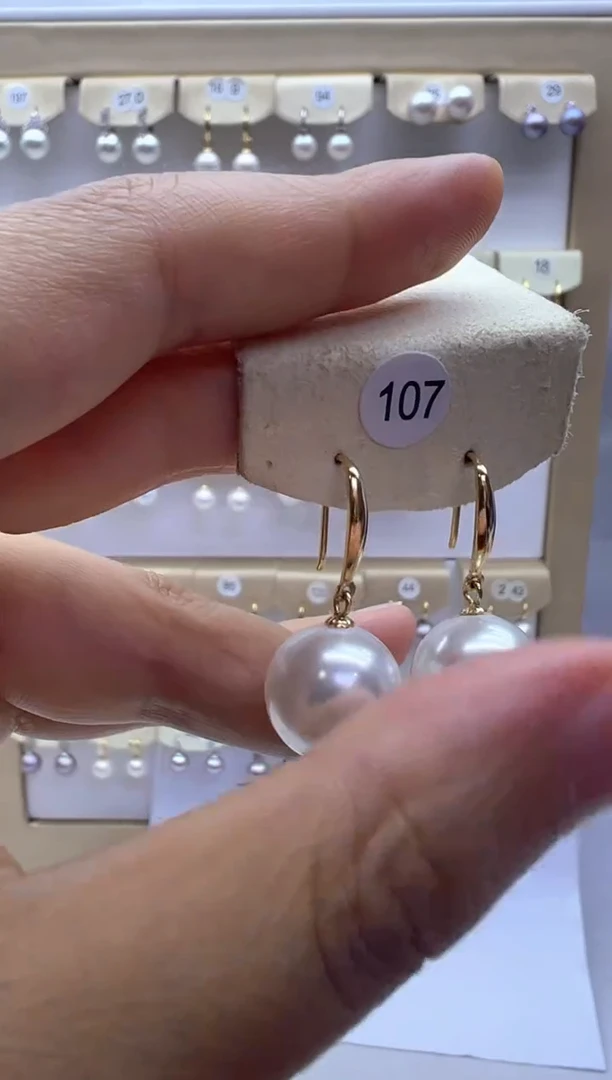 银S925镶嵌淡水珍珠耳饰107