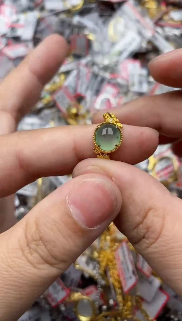 【闪购商品】翡翠戒指银S925镶嵌66666---5