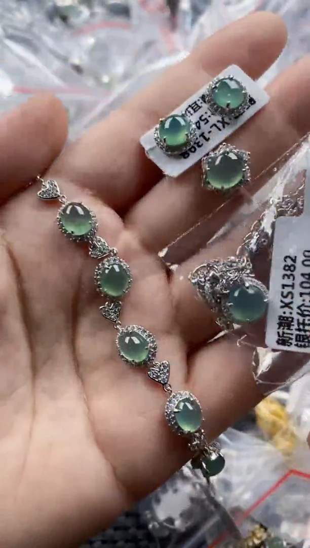 银S925镶嵌戒指翡翠222    7