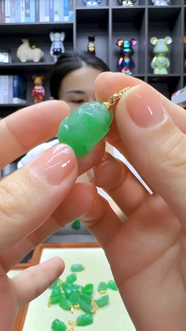 翡翠14K金镶嵌颈饰丹丹diy劲饰