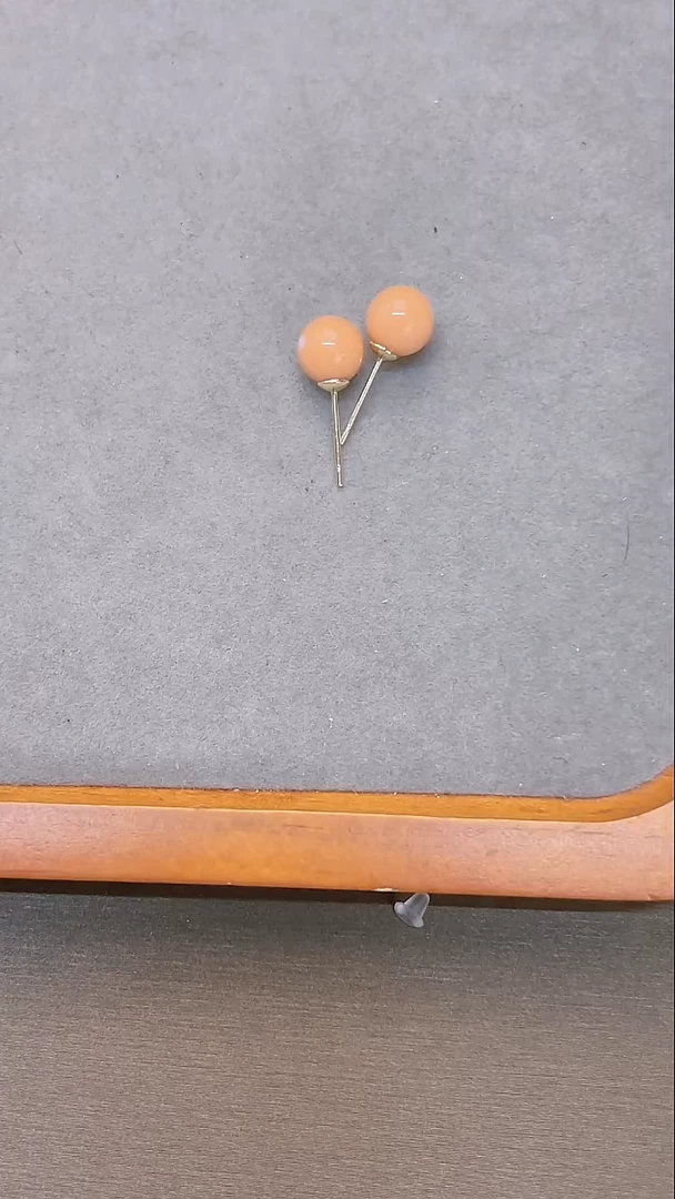 非金属珐琅合金时尚耳钉  百搭款 凤凰粉