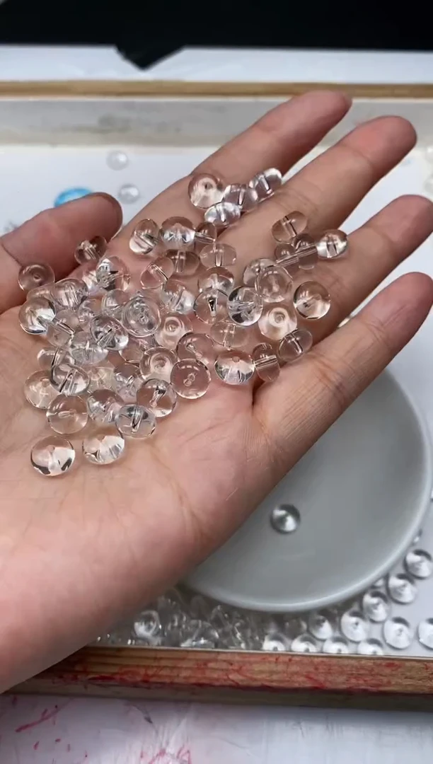 水晶珠宝半成品未镶嵌D648 白水晶5×8mm20个9.9元