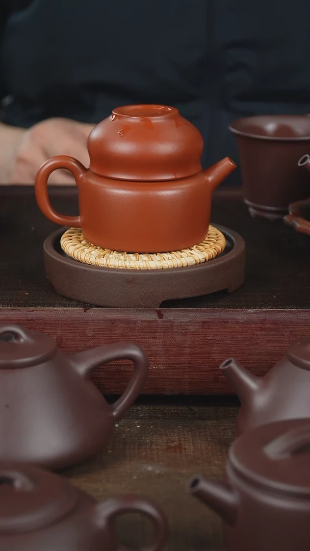 【闪购商品】紫砂茶壶全手150cc朱泥德钟加壶承加主人杯