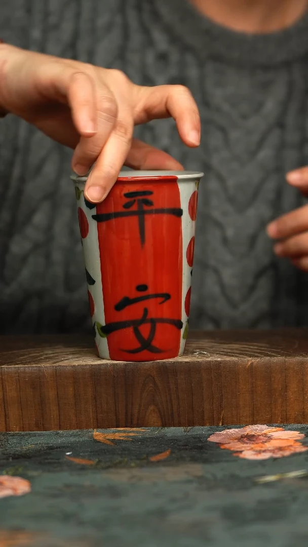 杯釉下彩手工手绘同款陶器