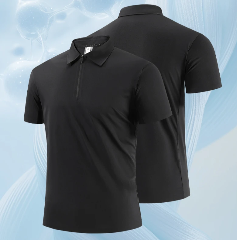 【茄克老王】适配冰丝短袖polo衫男士夏季新款宽松翻领商务休闲t恤