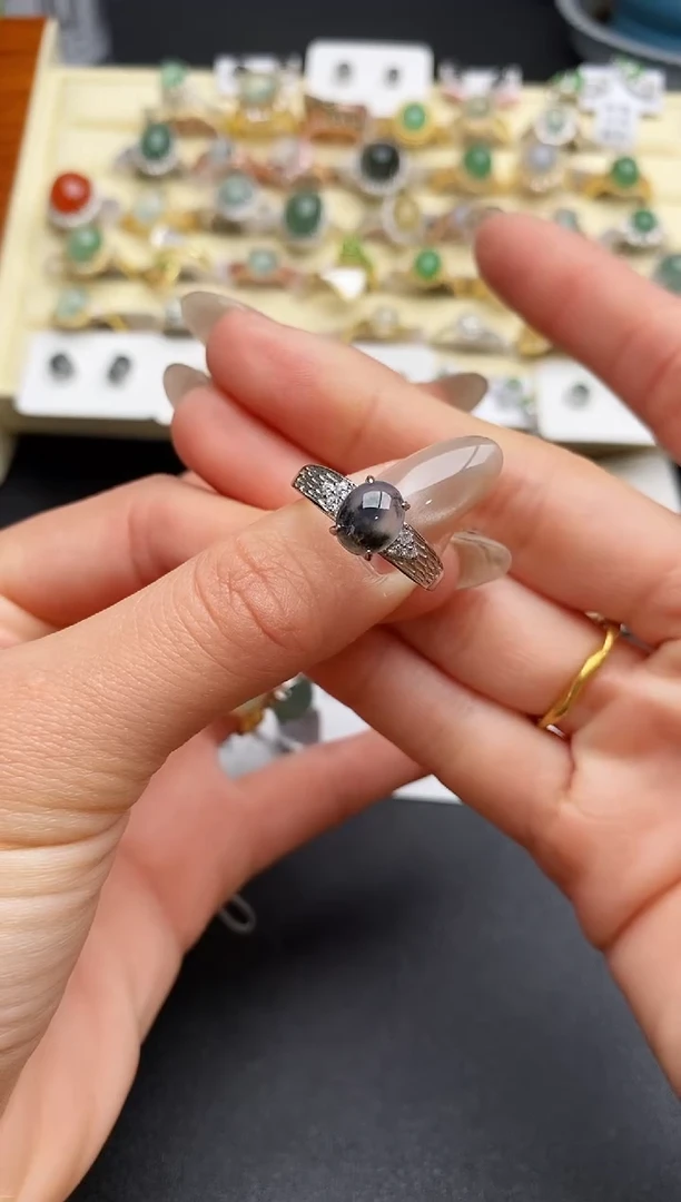 【闪购商品】翡翠戒指银S925镶嵌22222222+3